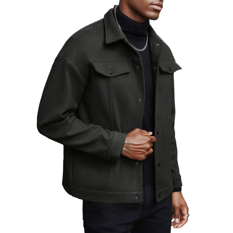 Herren lässige Übergangsjacke mit praktischen Taschen und modernem Kragen EB