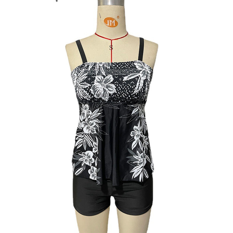 Damen Tankini-Set mit floralem Design und bequemen Shorts EB