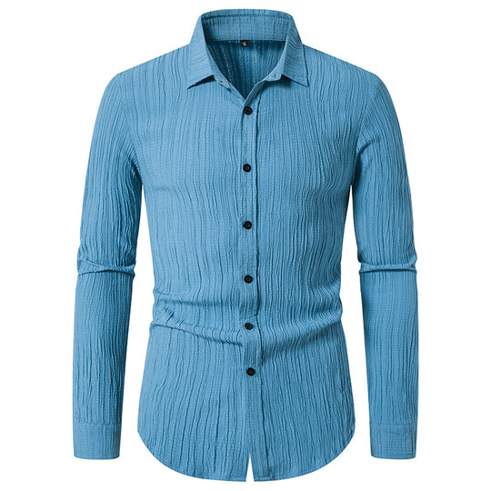 Herren Langarmhemd mit strukturiertem Design und moderner Passform EB