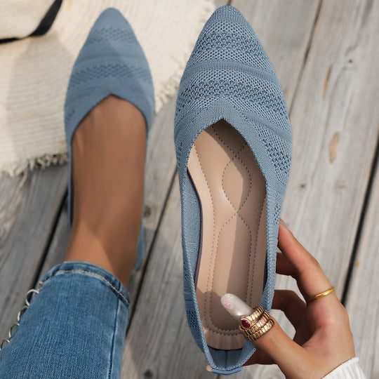 Damen elegante Ballerinas mit atmungsaktivem Strickdesign EB