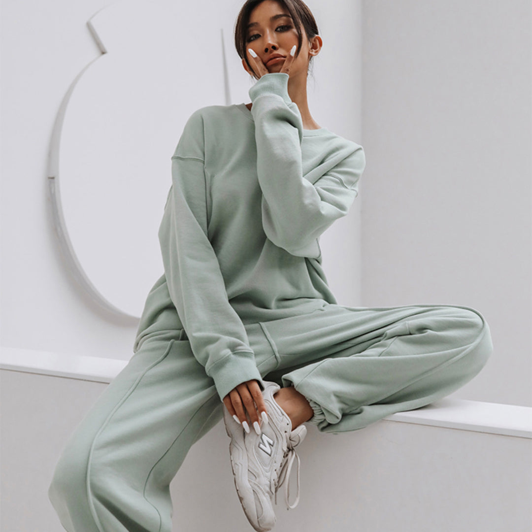 Damen nan weiches Oversize-Sweatshirt und weite Relaxhose im Vintage-Washed-Finish EB