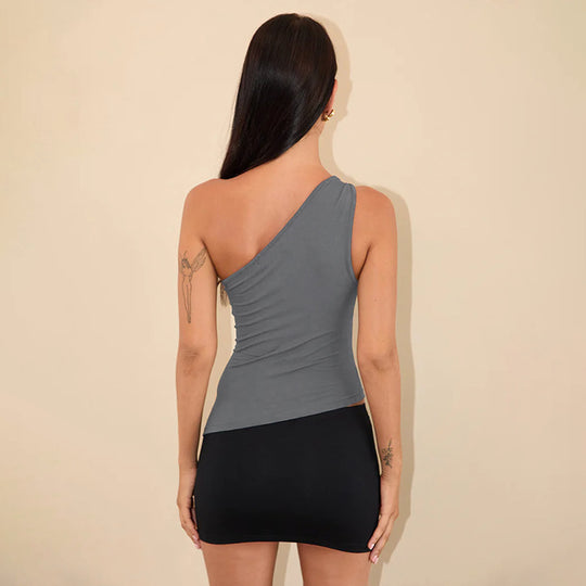 Damen asymmetrisches Trägershirt mit Knotendetail EB