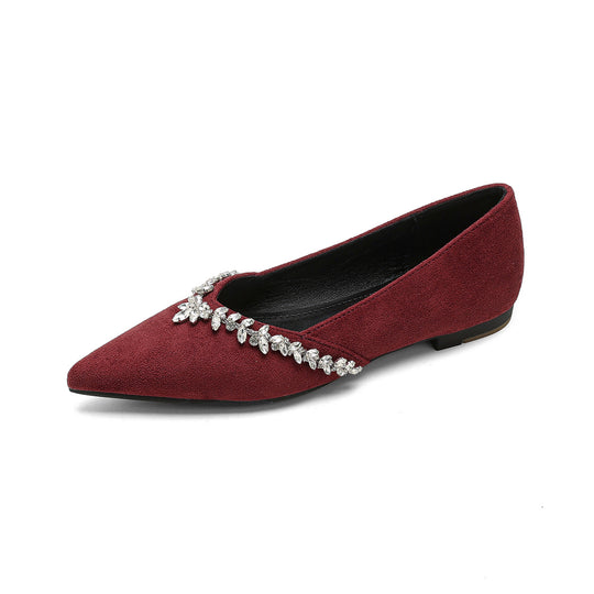 Damen Ballerinas mit funkelndem Strassbesatz und elegantem Spitzendesign EB