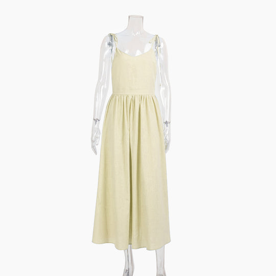 EB | Neckholder-Kleid aus Baumwolle mit Hosenträgern