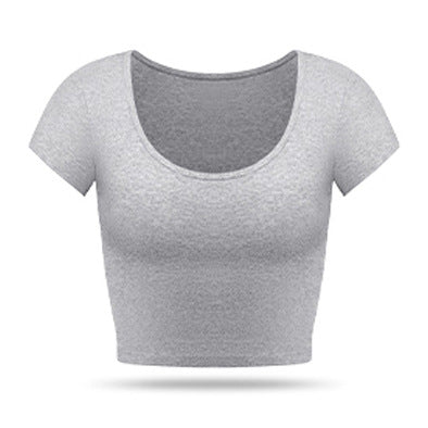 Damen Taillierte Rippstruktur Mischgewebe Cropped-Top