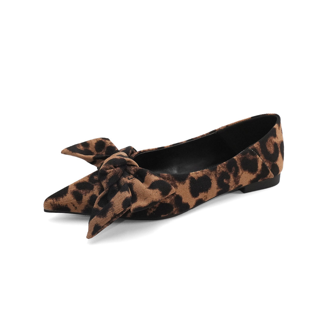 Damen Ballerinas mit stilvollem Karomuster und eleganter Schleifenapplikation EB
