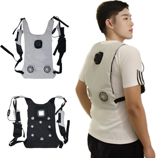 Unisex nan leichte tragbare Kühlweste mit integrierten Ventilatoren und Akkufach EB
