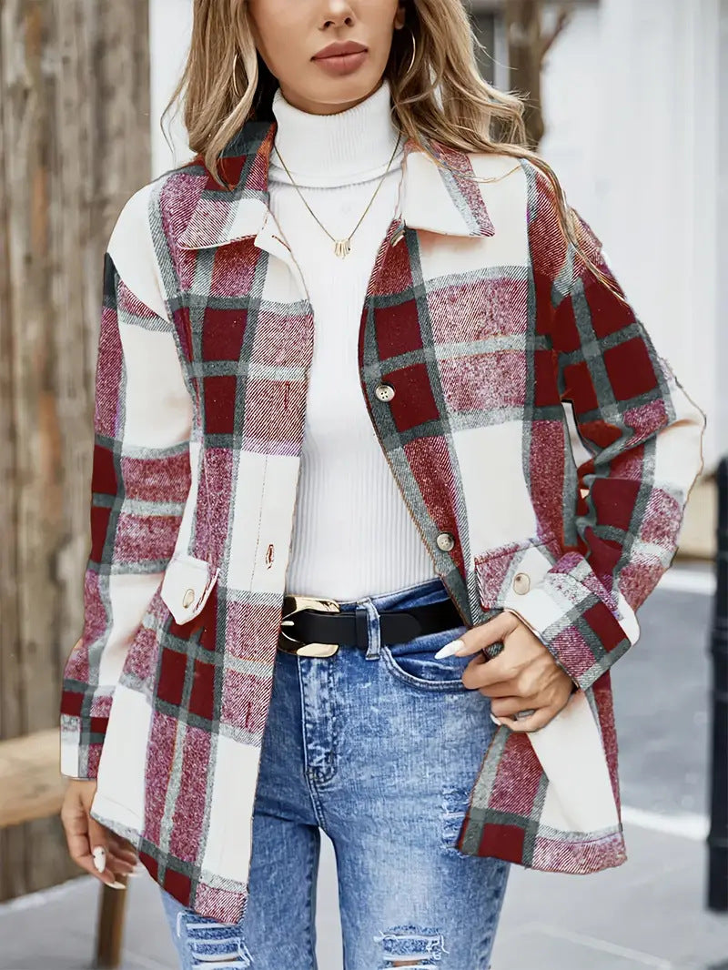 Damen Karierte Overshirt EB