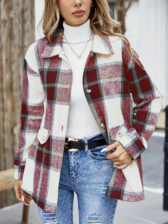 Damen Karierte Overshirt EB