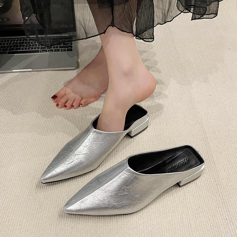 Damen Elegante und modische Mules mit niedrigem Absatz EB