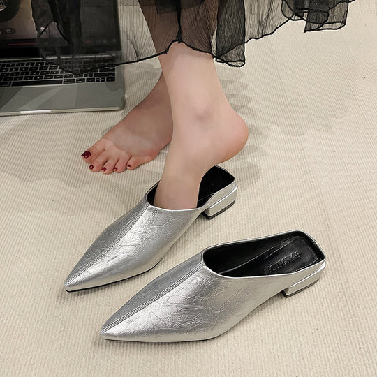 Damen Elegante und modische Mules mit niedrigem Absatz EB