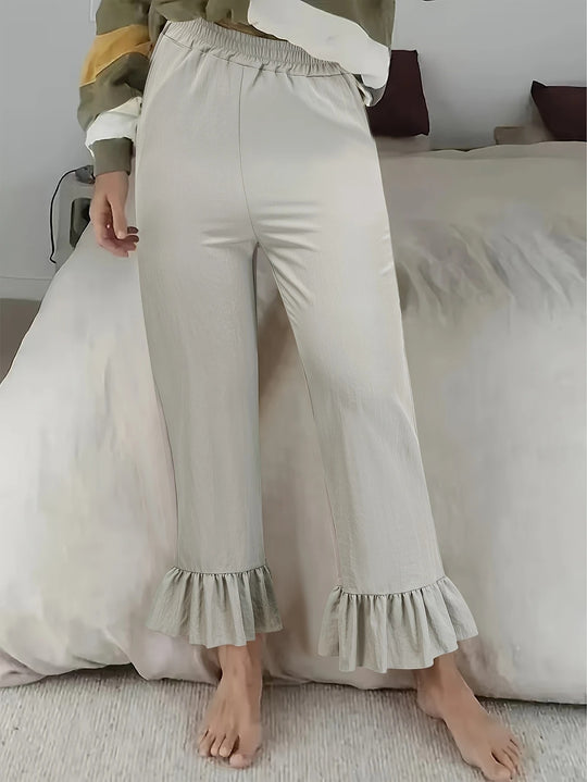 Damen Flauschige Culotte mit Volantabschluss EB