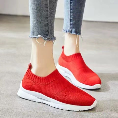 Damen Slip-On Laufschuhe mit elastischem Obermaterial und dämpfender Sohle EB