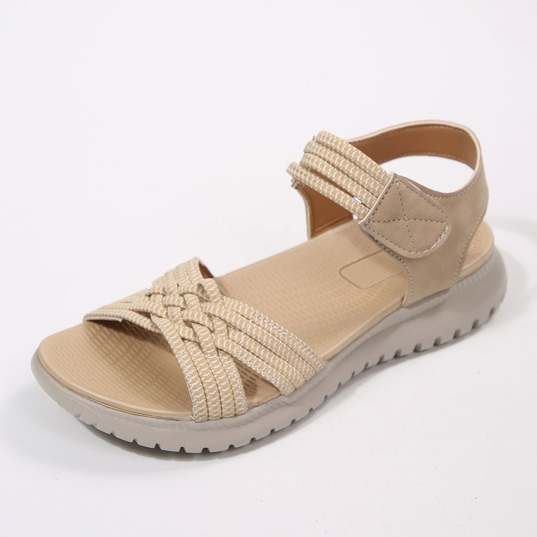 Damen Freizeitsandalen mit geflochtenem Riemen und rutschfester Sohle EB