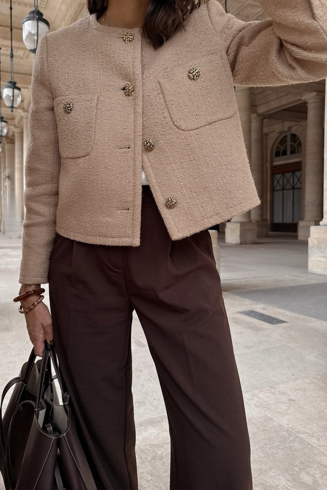 EB | Figurbetonte Bouclé-jacke Dekorative Knöpfe Raffiniert und Modern