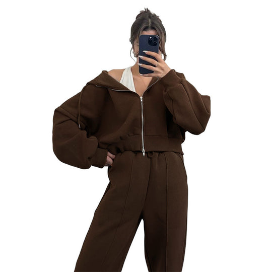 Damen oversized Kapuzenjacke mit hochwertigem Reißverschluss EB