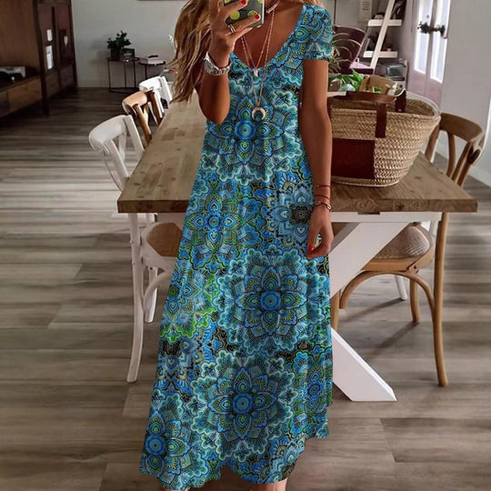 Damen Maxikleid mit floralem Muster EB
