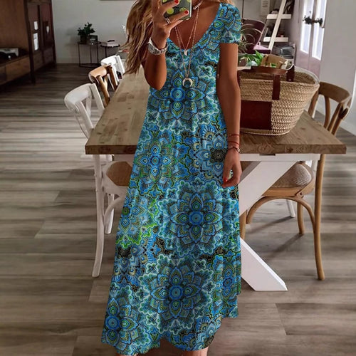 Damen Maxikleid mit floralem Muster EB