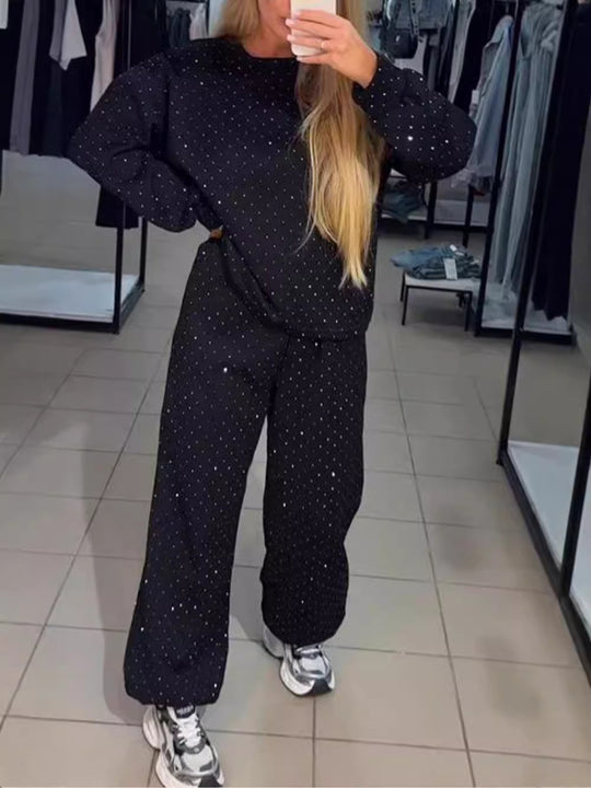 Damen Lässiger Freizeitanzug mit modernem Punktedesign EB