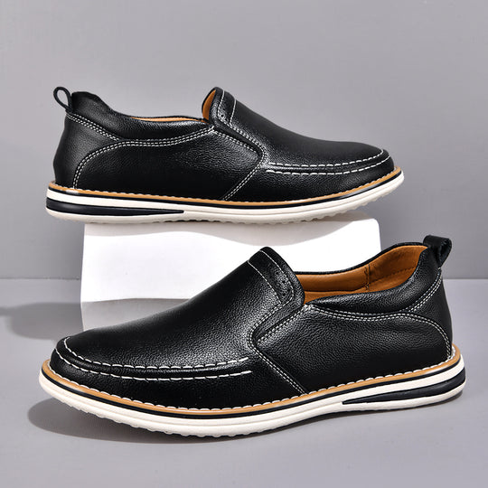 Herren Weiche Leder Slipper EB