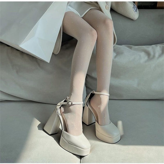 Damen elegante Plateau-Pumps mit modischem Riemendesign EB