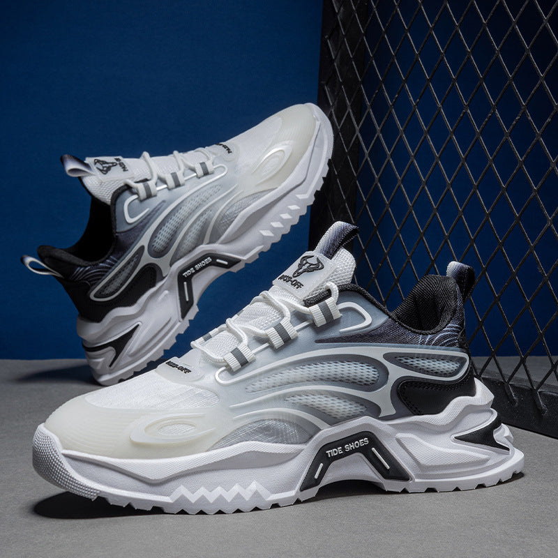 Damen modische sportive Sneakers mit rutschfester Laufsohle EB