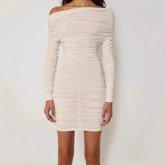 Damen Figurbetontes Minikleid mit Raffungen EB