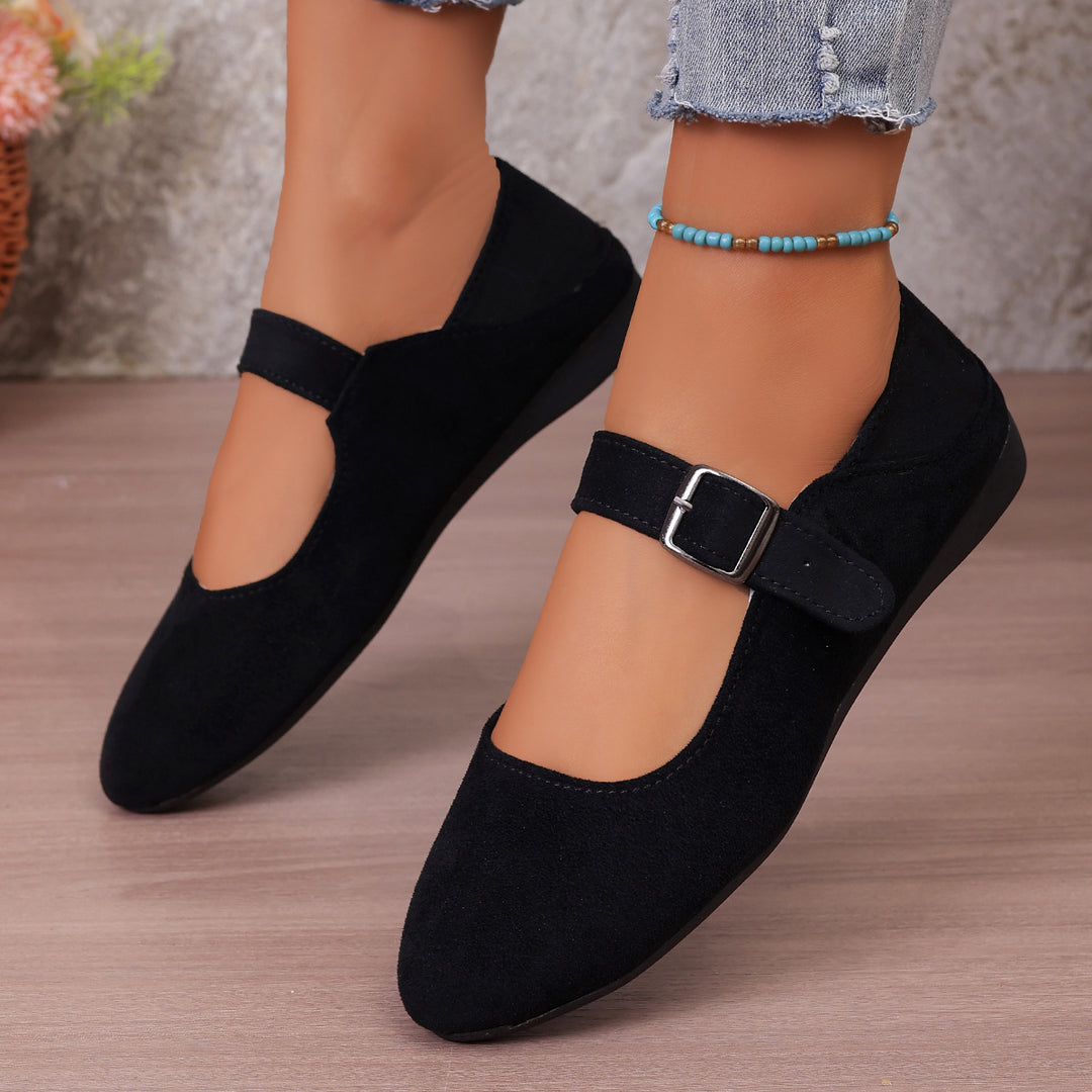 Damen Ballerinas mit verstellbarem Riemen und elegantem Design EB