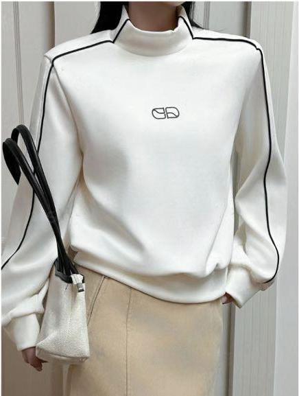 Damen Sportlicher Turtleneck-Pullover mit Kontrastnähten EB