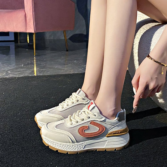 Damen Komfortable Sneakers mit atmungsaktivem Mesh-Obermaterial und dämpfender Sohle EB