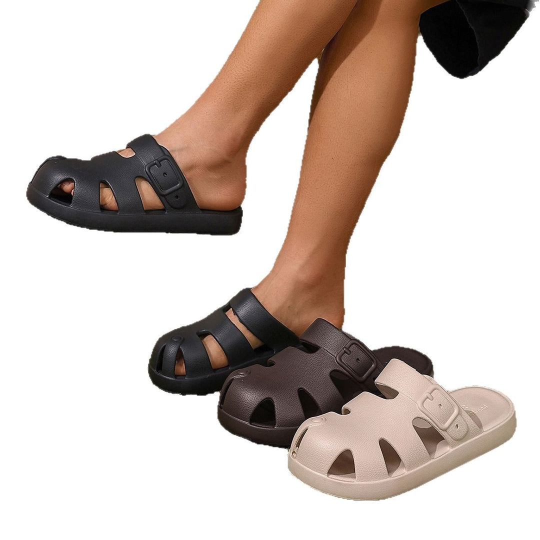 Damen Komfortable Clogs mit verstellbarem Riemen und ventilierter Struktur EB