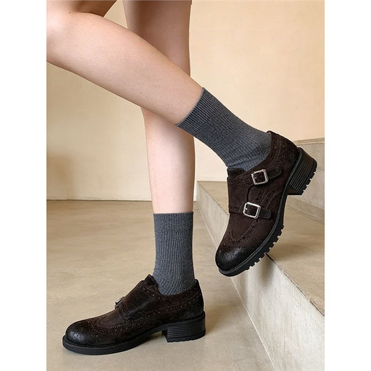 Damen elegante Brogues mit verstellbaren Riemen EB