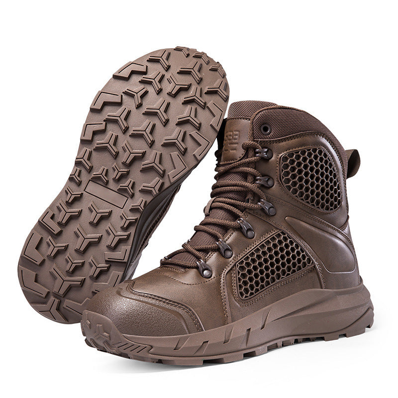 Damen robuste Outdoor-Schnürstiefel mit rutschfester Sohle und atmungsaktivem Obermaterial EB
