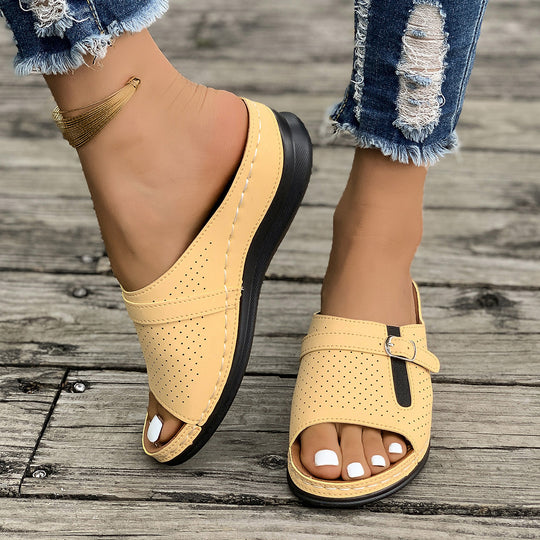 Damen komfortable Riemensandalen mit atmungsaktiven Luftlöchern EB