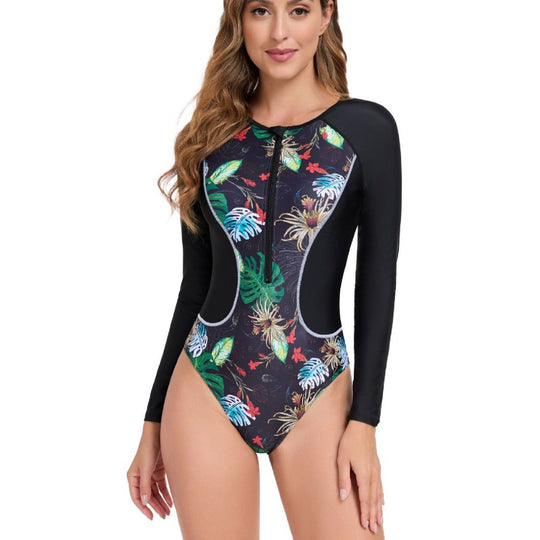 Damen Sportlicher Schwimmanzug mit floralem Design EB