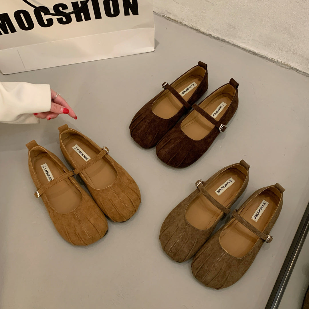 Damen Mokassins mit modischem Riemchen und dekorativer Schnalle EB