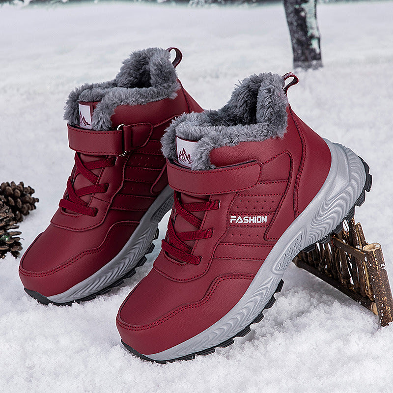Damen Warmgefütterte Winterstiefel mit rutschfester Sohle und Klettverschluss EB