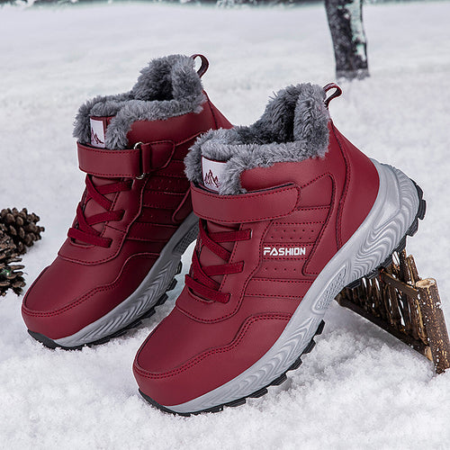 Damen Warmgefütterte Winterstiefel mit rutschfester Sohle und Klettverschluss EB