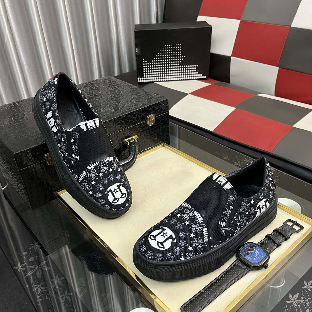 Damen Modische Slip-On Sneakers mit kreativen Druckmotiven von EB