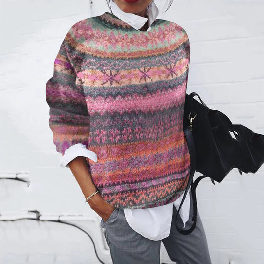 Damen Gemusterter Pullover mit modernem Strickdesign EB