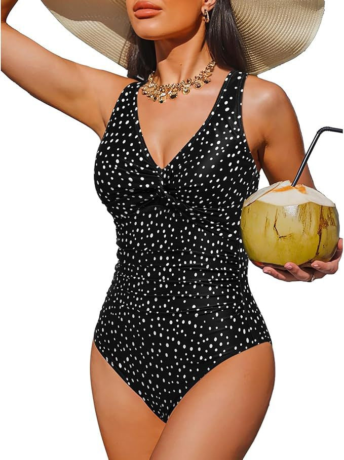 Damen Eleganter Einteiler Badeanzug mit modischem Twist EB