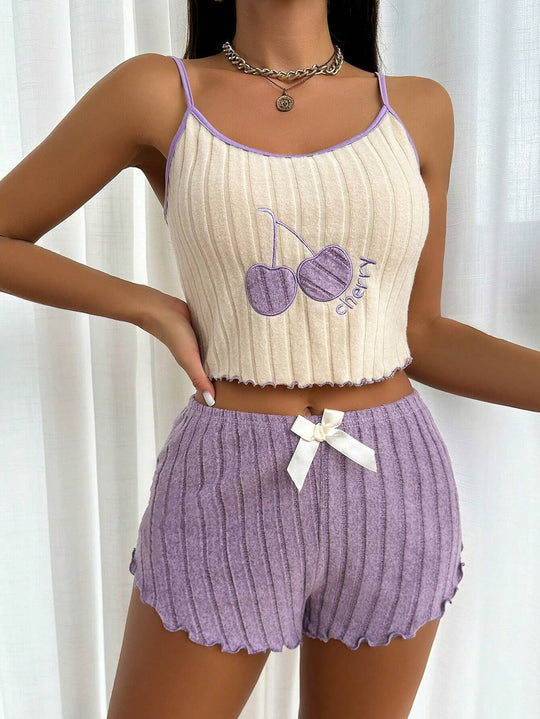 EB | Bestickte Weste Shorts Set