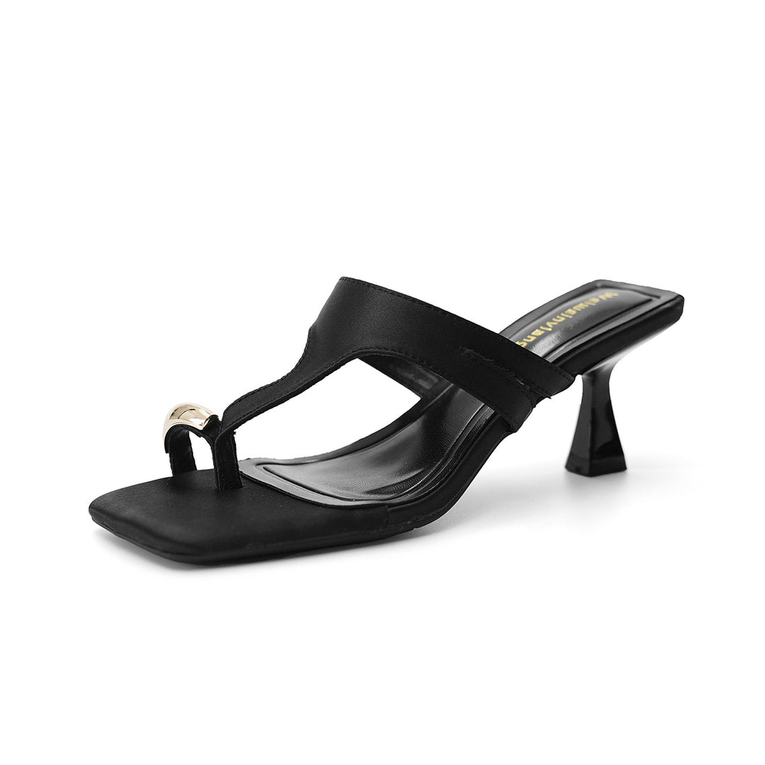 Damen elegante Mules mit geschmackvollem Leopardenmuster und modischem Absatz EB