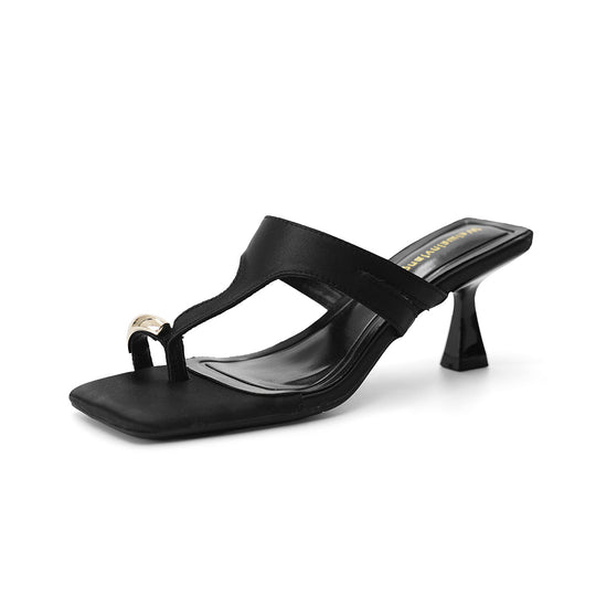 Damen elegante Mules mit geschmackvollem Leopardenmuster und modischem Absatz EB