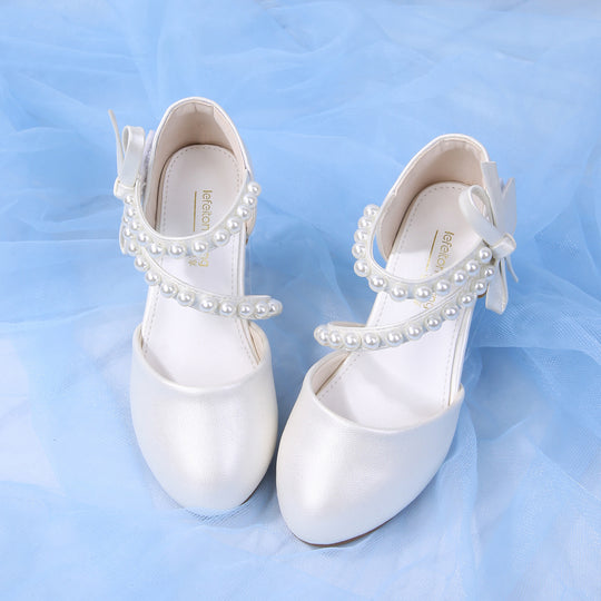 Damen elegante Ballerinas mit Perlenverzierung EB
