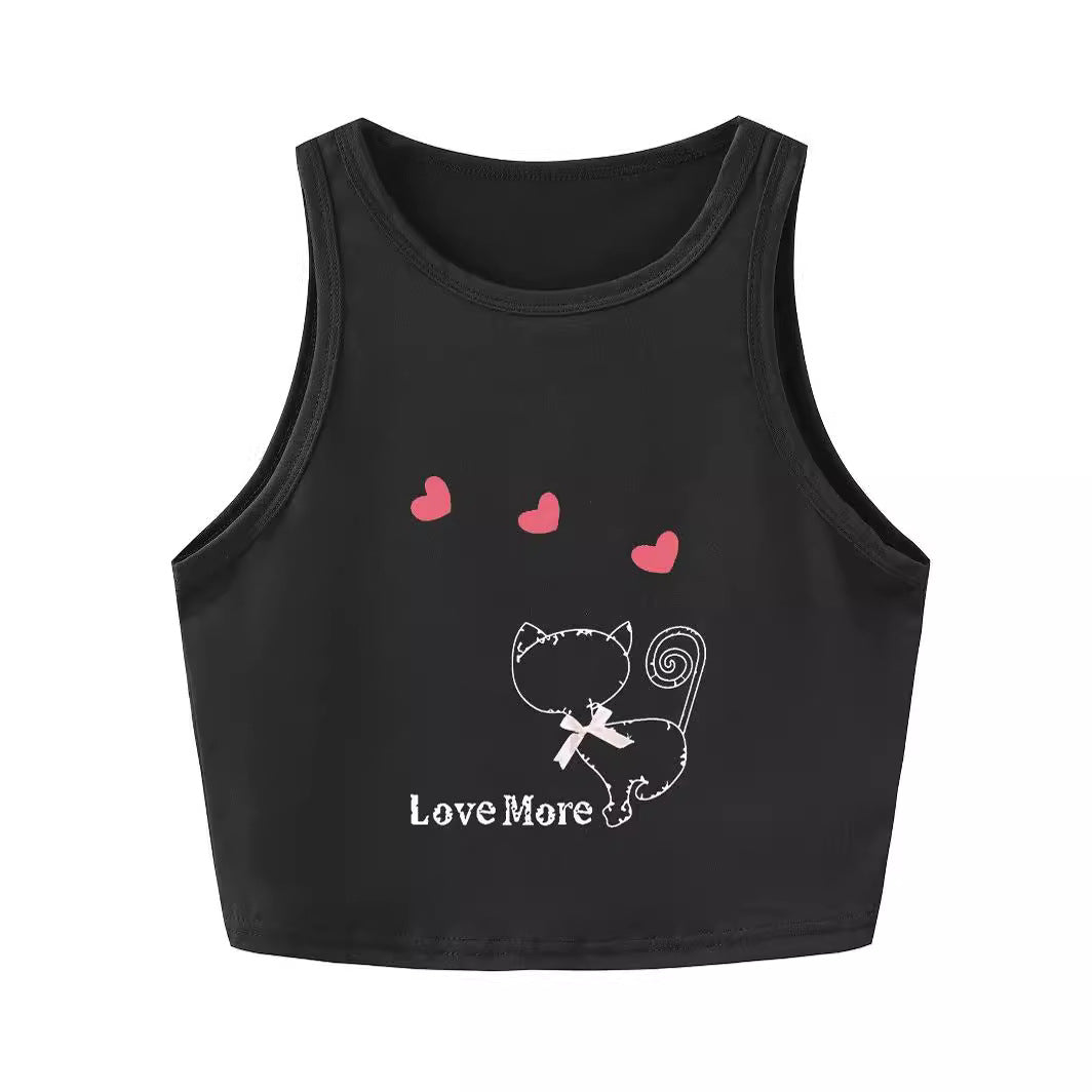 Damen Crop-Top mit auffälligem Schriftzug und körpernahem Schnitt EB