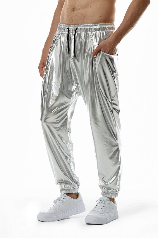 Herren Sportliche Relaxed-Fit Trainingshose mit reflektierender Oberfläche EB