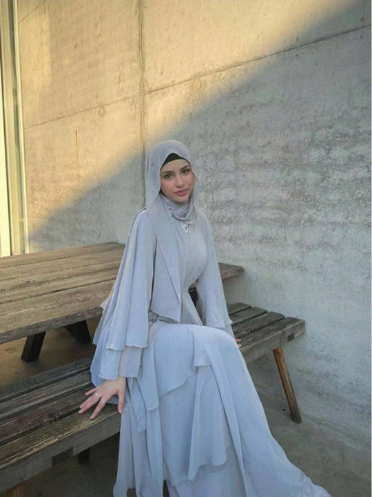 Damen Elegante und fließende lange Kaftan mit offenen Ärmeln EB