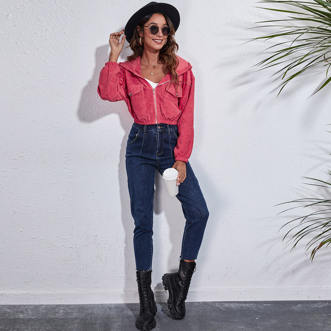 Damen Kurzjacke mit lässigem Schnitt und praktischen Brusttaschen EB