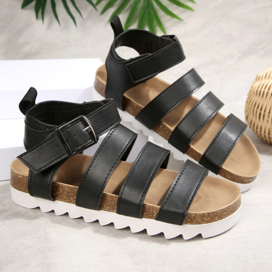 Damen Komfortable Riemchensandalen mit gepolstertem Fußbett und verstellbarem Riemen EB